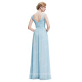 Starzz 2016 sem mangas V-Back Light Blue Long barato vestido de buje de Chiffon ST000061-5